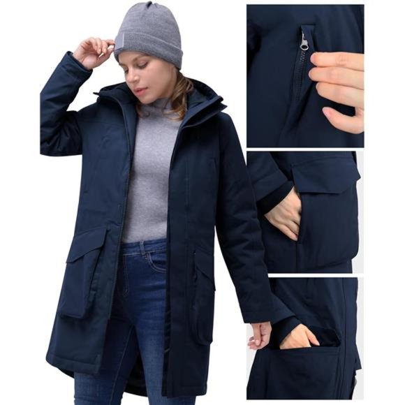 Winter Coats, Long Waterproof Winter Jackets with Hood,...